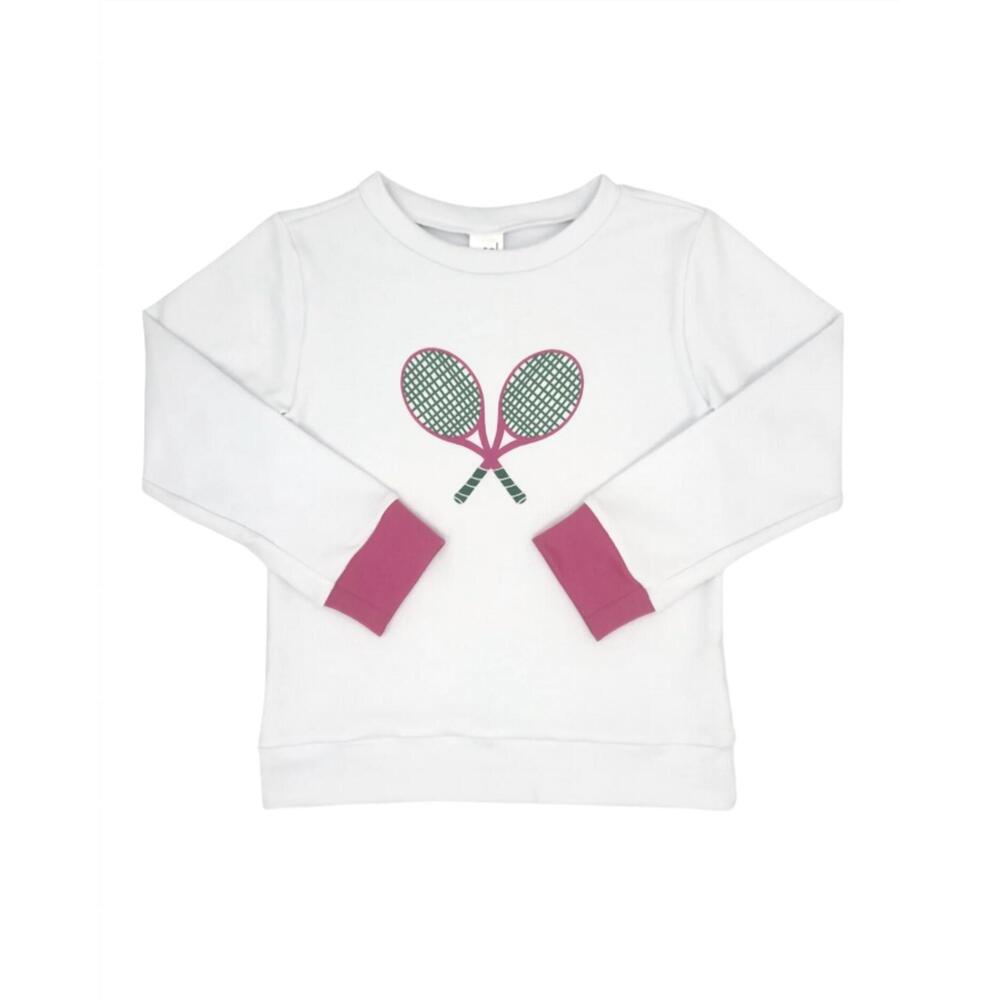 NEW LULLABY SET girl's alex sweatshirt in daisy white tennis